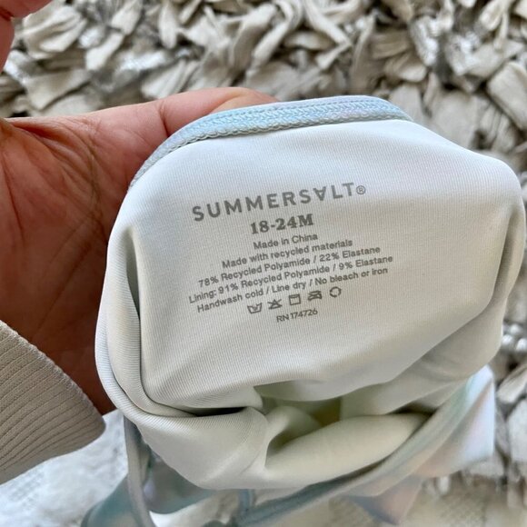 Summersalt x Sara Foster The Girl’s Ruffle One Piece in Cotton Candy Sky - Picture 4 of 7